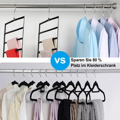 Loputon Trouser Hangers, Pack of 2 Trouser Hangers, Space-saving, Foldable Non-Slip Trouser Stand Made of Stainless Steel