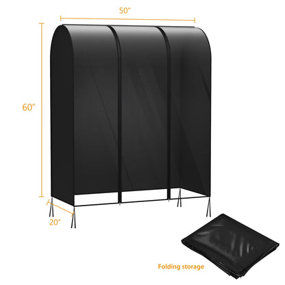 Syeeiex 4ft Transparent Clothes Rail Cover with Double Strong Zipped