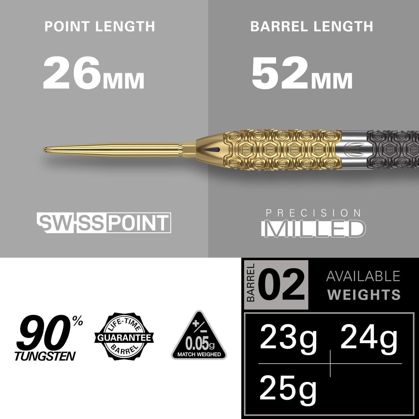 TARGET Darts Cult Envy 02 25G 90% Tungsten Swiss Point Steel Tip Darts Set