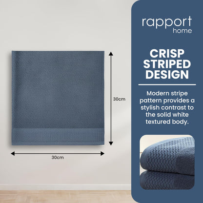 Rapport Home Eden Weave Face Towels 2-Pack Luxurious 100% Cotton 500gsm Soft Absorbent Face Cloths, Oeko-Tex Certified Bathroom Hand Towels