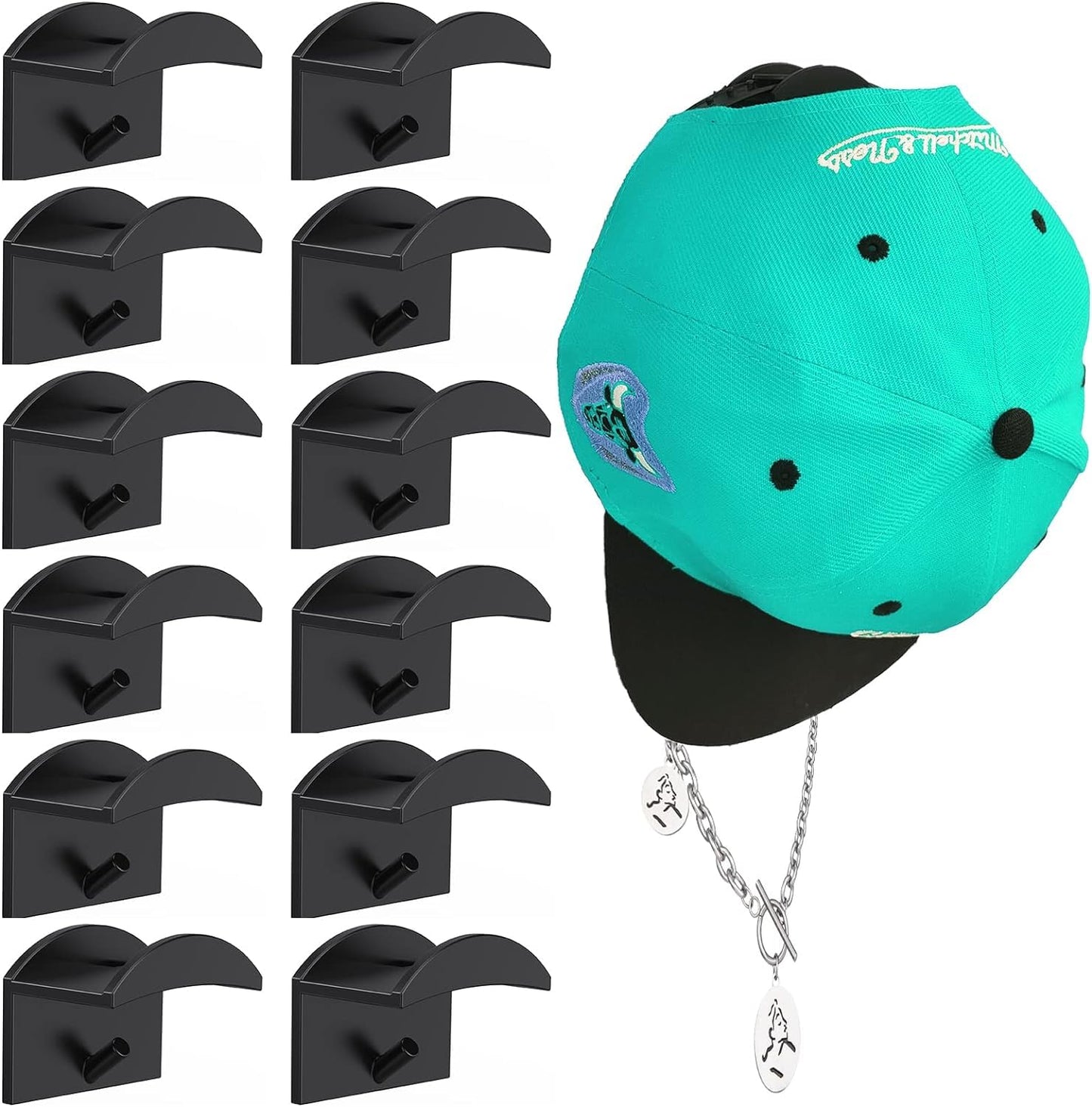 SHAOUMAN Hat Hooks Adhesive Baseball Cap Storage Simple Cap Hooks Display Rack Room Decoration Hat Rack Can be Used to Hang Necklaces