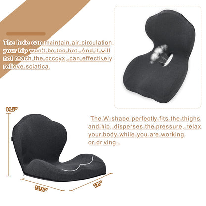GOFORIT 2-in-1 Seat Cushion & Lumbar Support for driving - Ergonomic Dual-Layer Memory Foam Chair Cushion Set