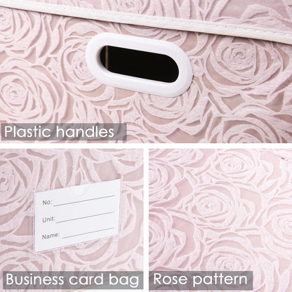 Prandom Storage Boxes with Lids Large.Rose Pattern Fabric Decorative Storage Box, Really Useful Box,Clothing Storage,Cubes
