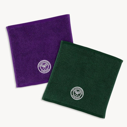 Wimbledon Face Cloths | Pack Of 4 | 30cm x 30cm | Soft Cotton | Official Tennis Championships Merchandise | Classic Colours | 2 Green 2 Purple