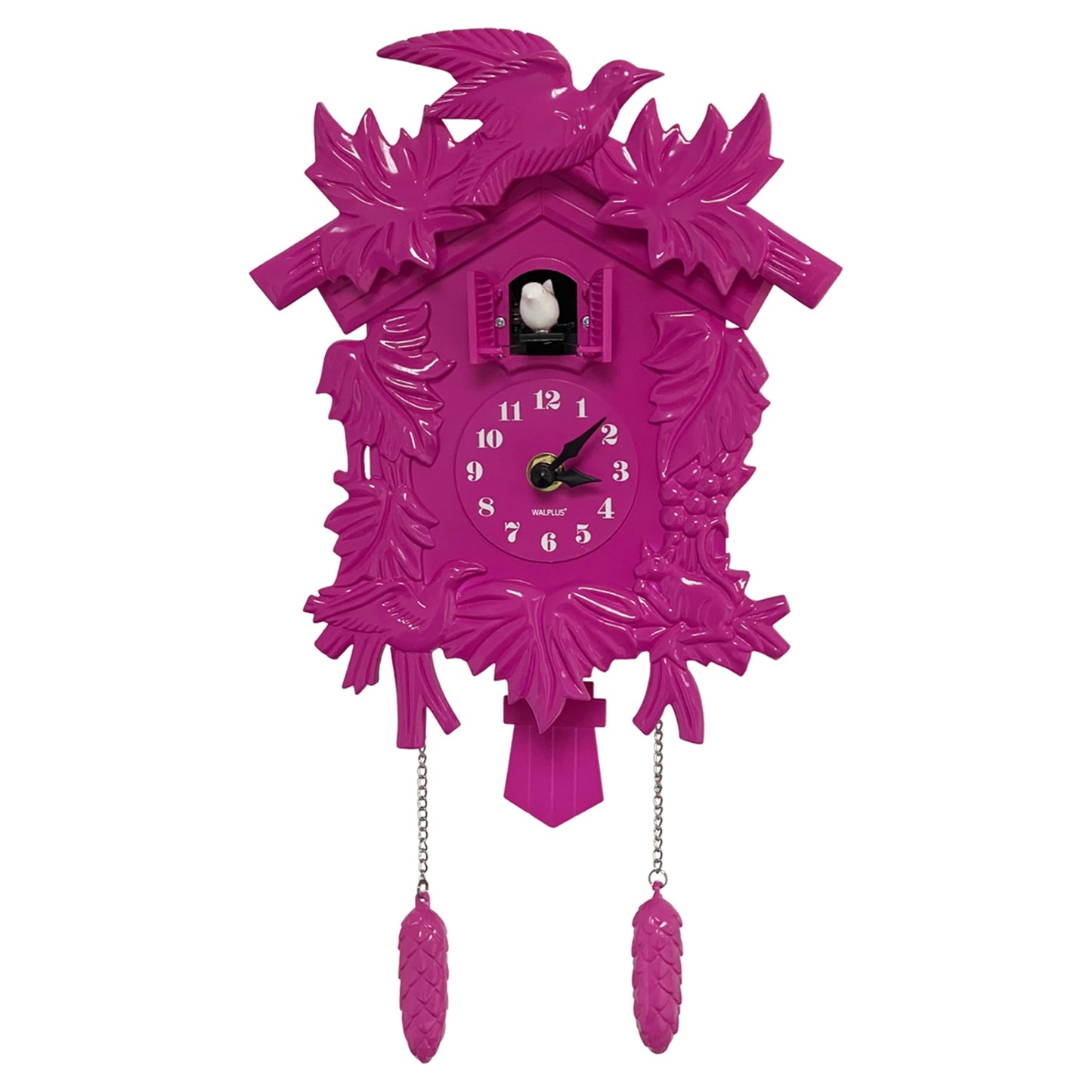 WALPLUS 20.2x37cm Pink Vinatge Cuckoo Clock With Cuckoo Call Simple Fashionable antique style Pendulum Clock Home DIY Decoration Office Accessories