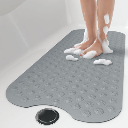 Yolife No Suction Cup Bath Mat: 40x100CM Extra Long Bathmat│Perfect for Refinished Bathtub Mat│Made of Nature Rubber│a Blessing for the Elderly and