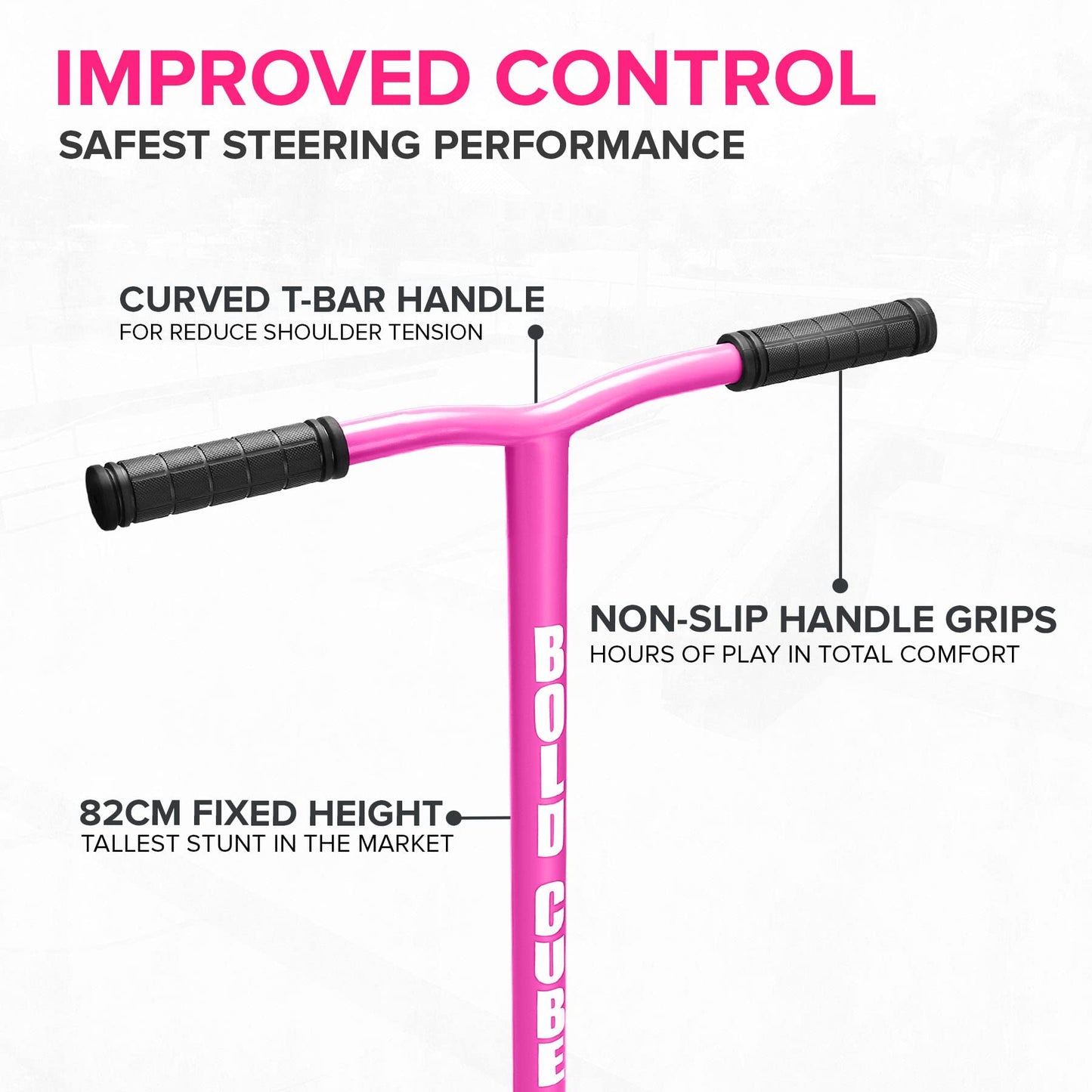 BOLDCUBE Stunt Scooter Pink for Kids Ages 6-12 8-12 Years | Freestyle Pro 360? | Aluminium Deck | ABEC 7 | Micro Crystalized Deck