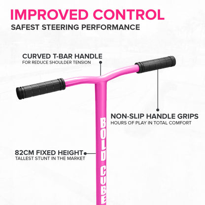 BOLDCUBE Stunt Scooter Pink for Kids Ages 6-12 8-12 Years | Freestyle Pro 360? | Aluminium Deck | ABEC 7 | Micro Crystalized Deck