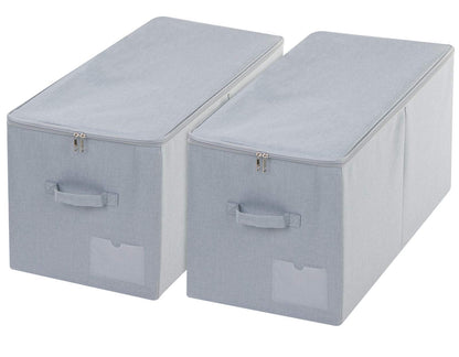 Amonsen Pack of 2, Stackable Rigid Storage Containers, Fits Most Wardrobe Closet, Light Gray