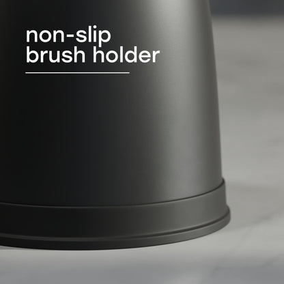 SAVEGA Toilet Brush Black with Innovative Bristles – Non-Slip Toilet Brush and Holder Set – Stylish and Hygienic Design (Matt Black and Grey)