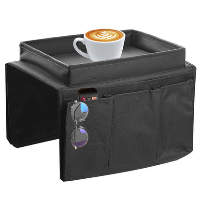 JKYVAA Sofa Armchair Tray Organiser Waterproof Sofa Arm Chair Table Tray TV Remote Control Holder Non-Slip Armrest Couch Cup Holder Organizer with 4