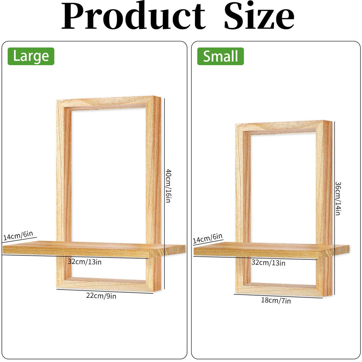 YiYa 2 Pcs Wood Shelves for Wall Decor Modern Boho Wall Shelf Wood Floating Shelf Bohemian Hanging Shelf Display Shelving for Hanging Plants Photo