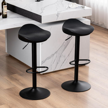 YOUNUOKE Black Bar Stools Set of 2 Backless Breakfast Barstools