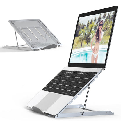 Jumkeet Laptop Stand,Foldable Portable Ventilated Desktop Laptop Holder,Universal Lightweight&Adjustable Ergonomic Tray Mount Compatible with
