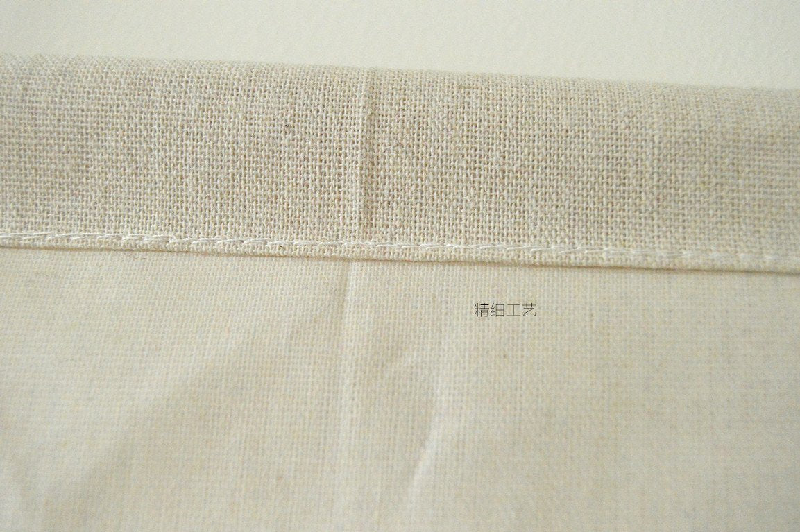 CaLeQi Linen/Cotton Fabric Wall Door Closet Hanging Storage Bag Case (Beige 7 Pockets, 35x54cm)