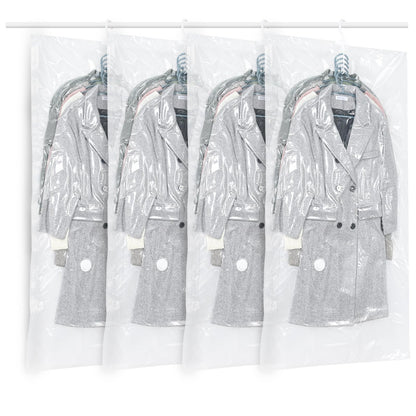 Hanging Vacuum Storage Bags, ZWMYF 4 PCS Space-saving Vacuum Bag for Clothes, Suits, Dresses, Coats or Jackets