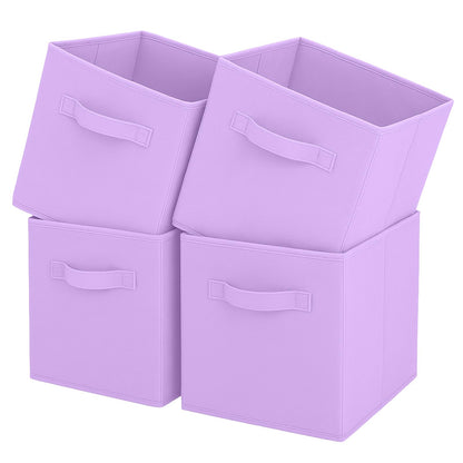Pinkgarden Storage Box, Collapsible Fabric Storage Cube with Handles for Home, Kids Room, Closet and Toy Organization,Pack of 4