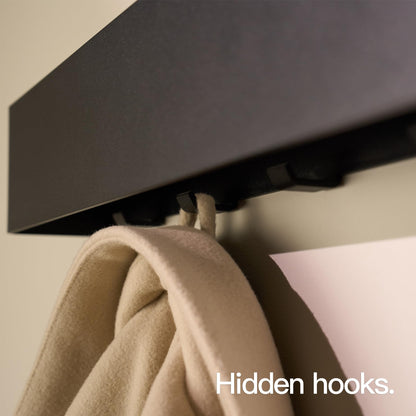 Designfactory Hamburg Coat Hooks wall Mounted | Metal Clothes Rail | Coat Rack | Coat Hook for wall | Modern Coat Hanger with Hidden Hooks | 80 cm