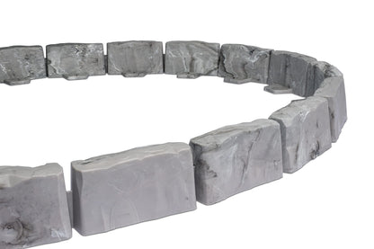EasyFlex No-Dig Landscape Edging Kit – 15 Ft Stone-Look Garden Border with Anchoring Spikes – 2.7" Tall Decorative Edging – Slate Gray