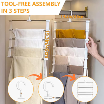 Pluvinctus 3 Pcs Trouser Hangers Space Saving, Wardrobe Storage Organiser ﻿