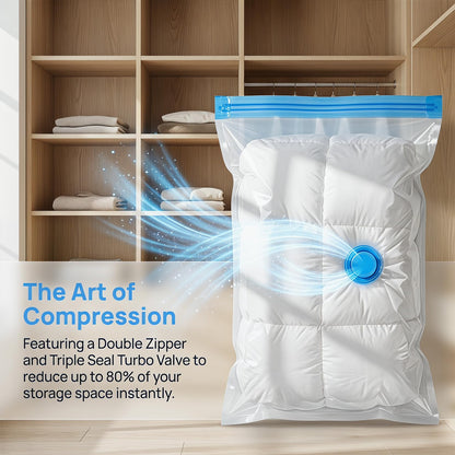 3 Pcs Space Saver Bags Vacuum Storage Bags Small Compression Zipper Storage Bags Vacuum Pack Bags for Clothes, Vacuum Bags for Clothes Travel Home
