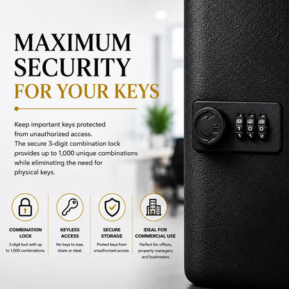 LDS® 20-Key Cabinet Combination Lock with Key Tags – Key Box Wall Mounted