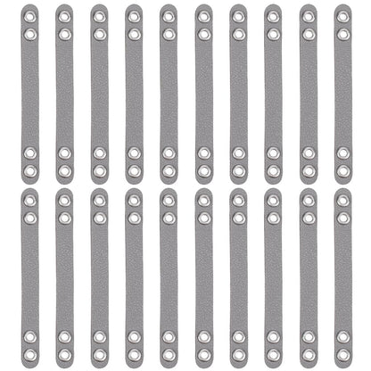 NBEADS 20 Pcs Coat Hanging Chains, Imitation Leather Bag Webbing Straps with Silver Metal Eyelets Durable Coat Loops Hanger Straps for Coats Jackets