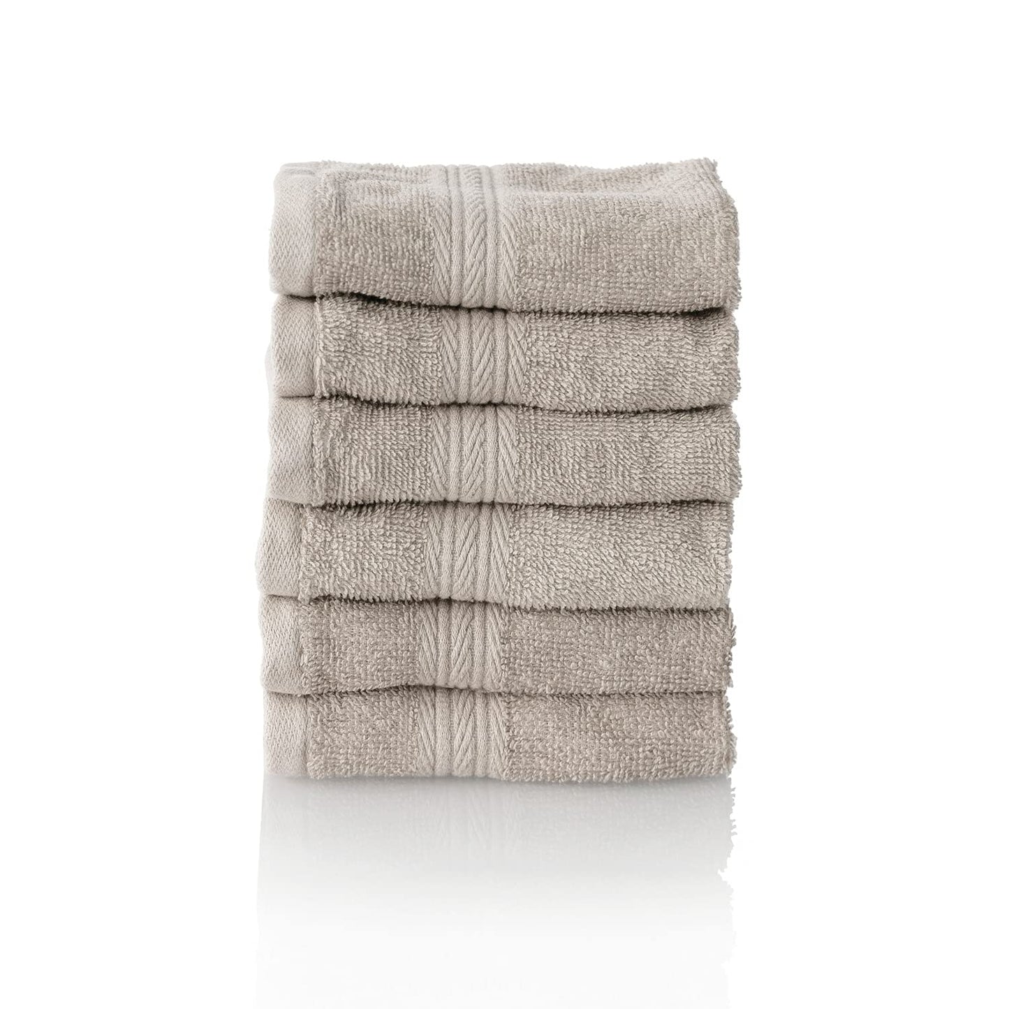 ALCLEAR set of terry hand towels, range of soft and highly absorbent towels, OEKOTEX 100 certified, 5 colours & 5 sizes, colour: PLATINUM GREY, 6 x
