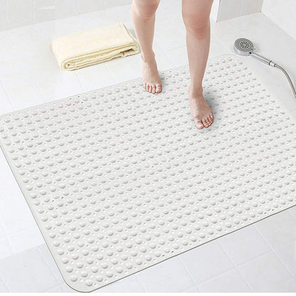 Bathsafe Extra Wide 90x60CM Non-Slip Soft Bath Mat Anti Slip TPR Shower Mat with Strong Suction Cups Non Skid Mats for Bathroom Toilet Hotel,