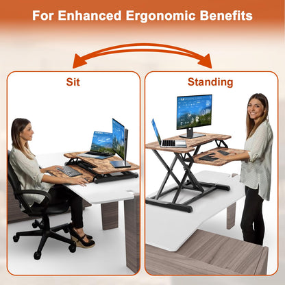 PUTORSEN Standing Desk Converter, 36 inch Height Adjustable Sit Stand Desk Converter