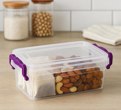 BH | 5L - Small Plastic Storage Box Bin with Lids - Pack of 2 | Stackable Clear Plastic Storage Container Use for Home, office, Kitchen