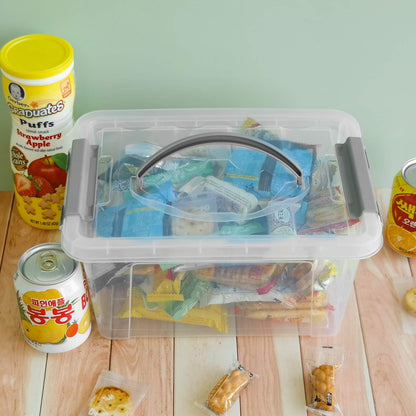 Farmoon 5L Plastic Storage Boxes, Clear Latching Container, 6 Packs