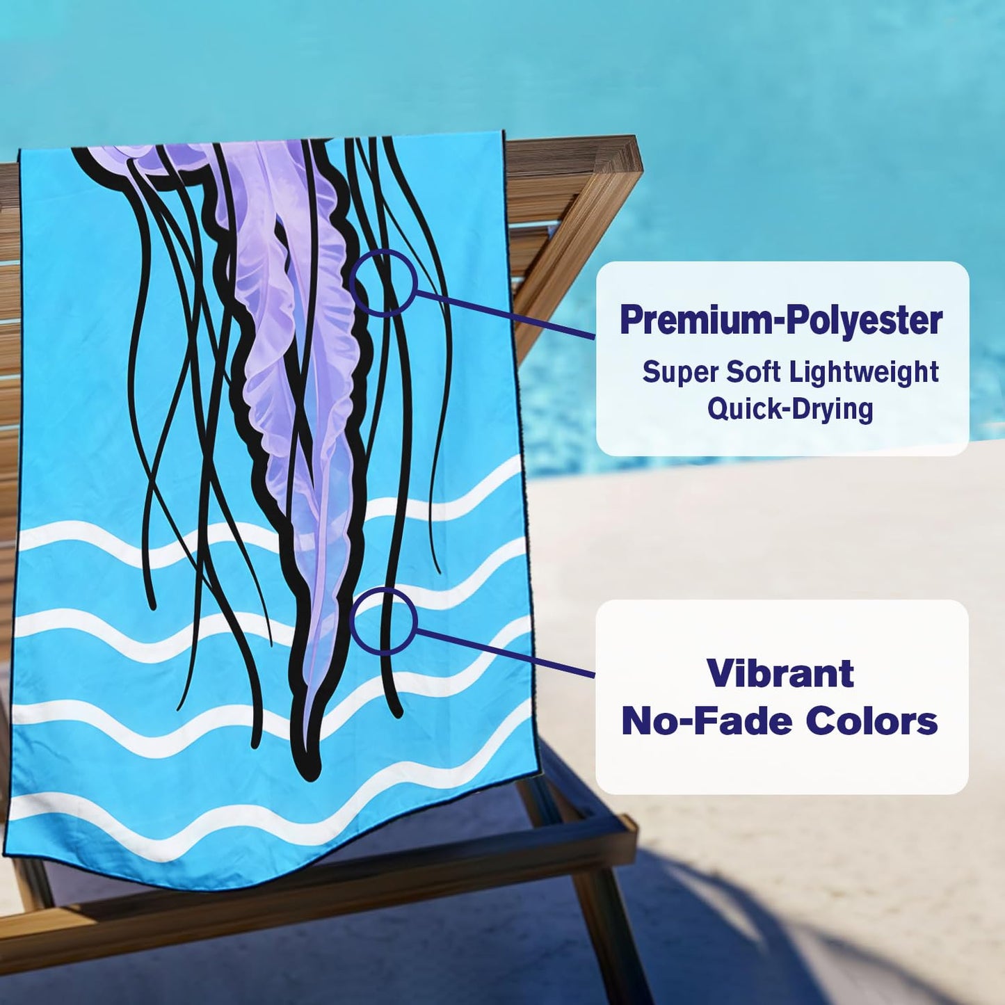 Violetpos 2 Pack Extra Large 180x90 cm Beach Towels, 250GSM Premium Microfibre, Sand Free Quick Dry Lightweight