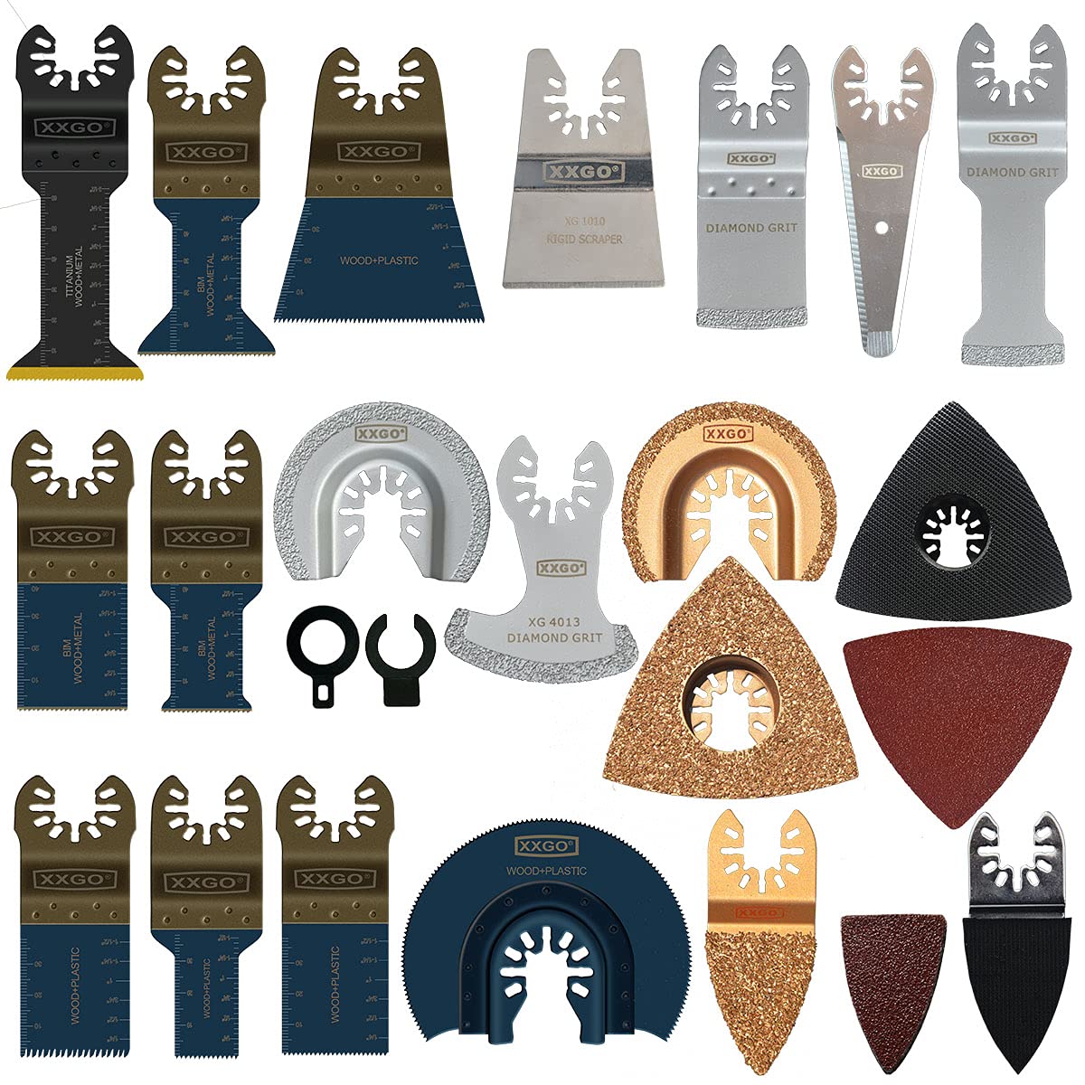 XXGO 120 Pcs Oscillating Multitool Blades Accessories Kits Compatible with Bosch, Chicago, Craftsman, Dewalt, Harbor Freight,Milwaukee, Porter Cable,
