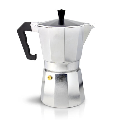 Cafe Ole 12-Cup Italian Style Aluminium Espresso Coffee Maker, Silver, 480 ml