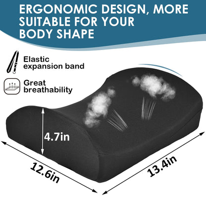 HomDSim Memory Foam Lumbar Cushion Lower Back Support Pillow Posture Correcting Car Seat Home Office Chair