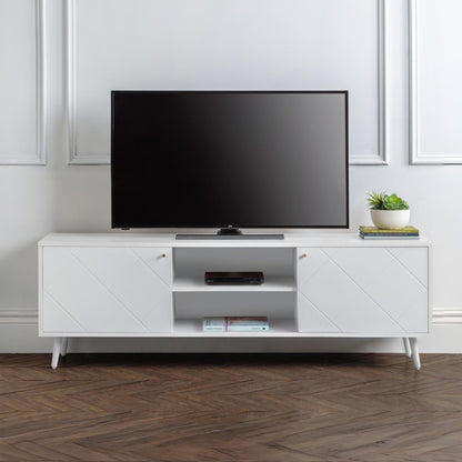 Julian Bowen Moritz TV Unit for up to 65" TVs, White - H58 x W176.5cm