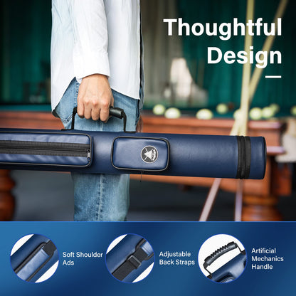 Adhafera Pool Cue Case, 2 X 2 Hard Snooker Cue Case, Made of Faux Leather Pool Cue Accessories (Not for 3/4 Cues)
