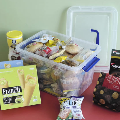 Sandmovie 12 L Plastic Storage Boxes with Lids and Handles, Clear Storage Containers, 6 Packs