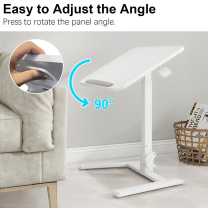 PUNCIA Adjustable Height Small Standing Desk Foldable Laptop Table White