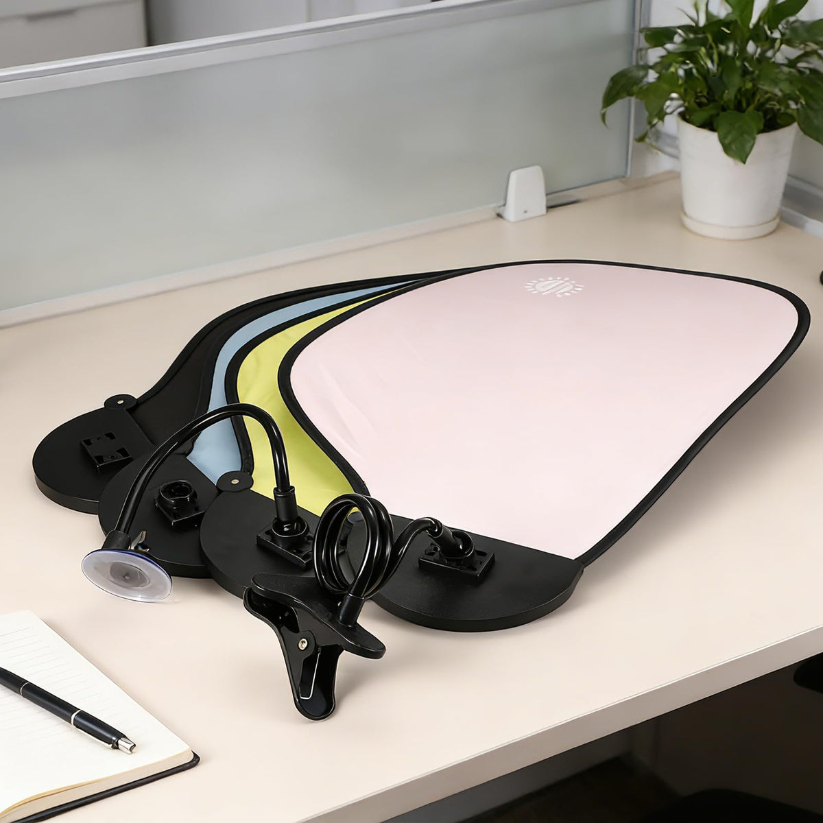 PATIKIL 2Pcs Desk Shade, 22.8" Adjustable Cubicle Shade with Suction Cup and Clip Portable Foldable Cubicle Light Shield for Block Overhead Light