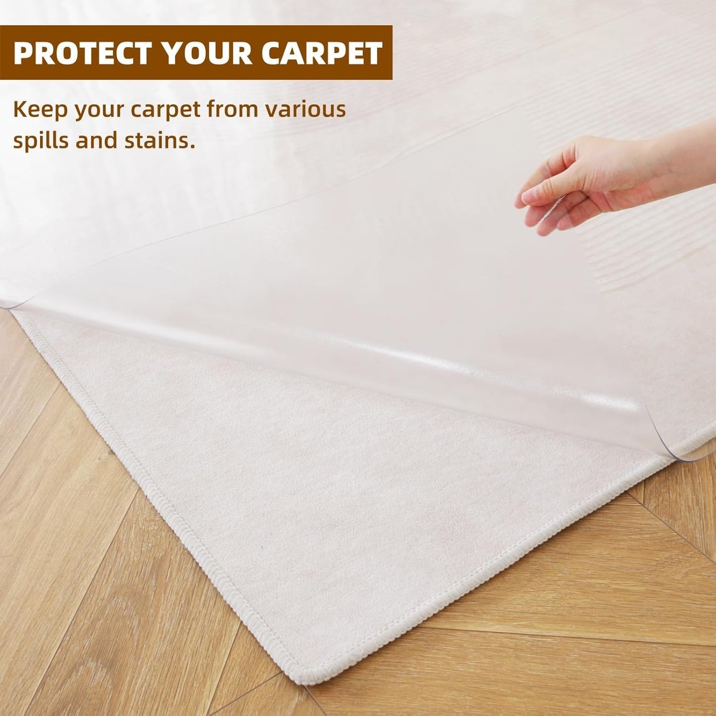 Royhom Plastic Floor Protector for 0ffice Chair, Clear Chair Mat for Hard floor, Transparent PVC Floor Mats 45x120cm, Gaming Chair Mat