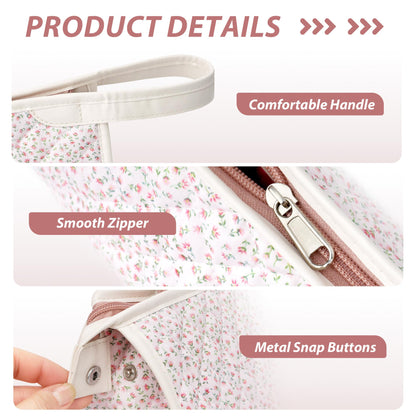 Linpr Travel Organizer Bag Compatible with Dyson Hair Dryer, Flower Pink