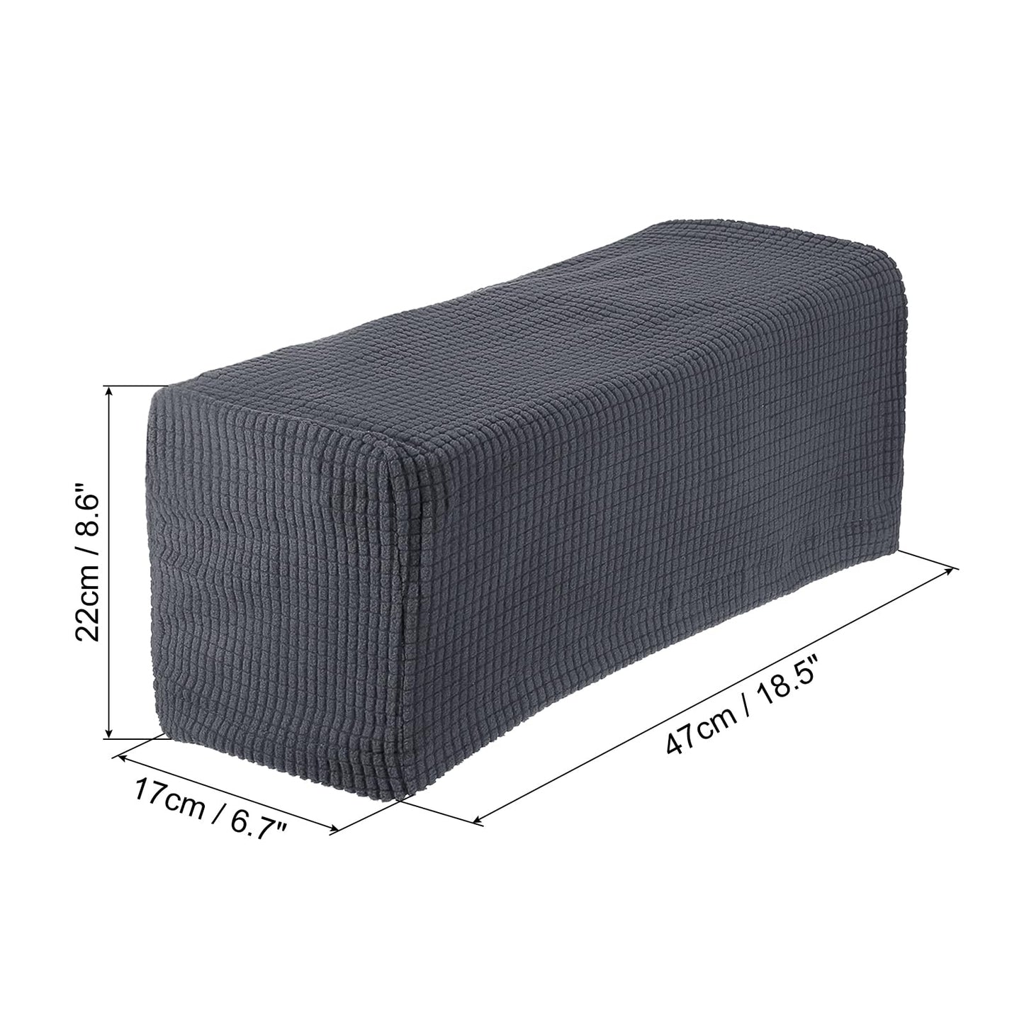 sourcing map 2pcs Stretch Armrest Covers for Chairs/Sofas, Couch Arm Covers with Twist Pin, Furniture Protector Slipcovers Dark Grey