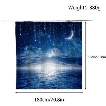 FAIRYGATE Shower Curtain Bathroom Curtains Extra Long Wide Mould Proof Resistant Fabric for Wet Room Bath Beach Waterproof with Hooks 72x72 Inch B8814