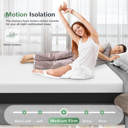 wowttrelax Single Memory Foam Mattress, 6 Inch with Soft Fabric, Skin-friendly Mattress, Breathable Cover, 2 Layer for More Supportive, Medium
