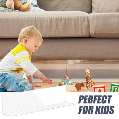 PRITOK 10 Pcs Clear Toy Blockers: 15.7x1.57x8 in Under Sofa Blockers with Double Sided Tape, Toy Blockers for Under Sofa