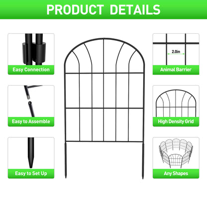 Decorative Garden Fence 25Pack, Metal Rustproof Iron Landscape Wire Folding Fencing Ornamental Panel, Outdoor Rustproof Fence Panel Animal Barrier