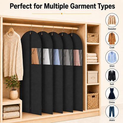 Sytinnice 2 Pack Dress Bags Covers Long 60 x 140 cm / 24 x 55 in, PEVA Hanging Garment Bags with Zipper