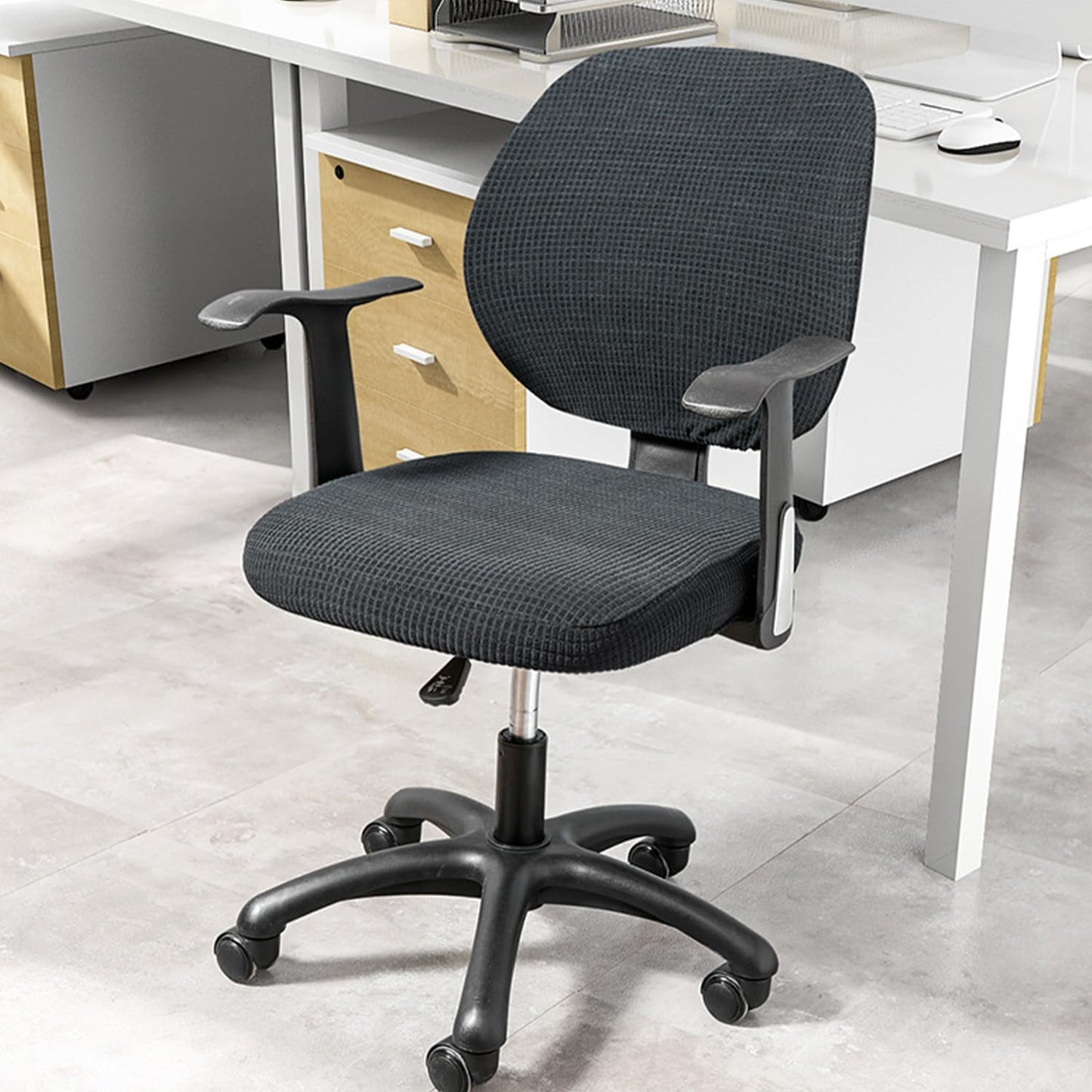USHXVG 1-Piece Non-Slip Seat Cover, Office Chair Protector Set, Checked Chair Cover, Universal